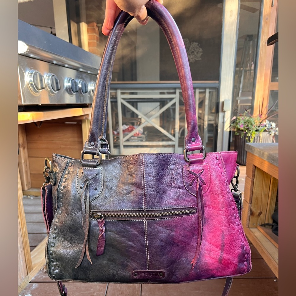 Bed Stu Purple Charcoal and Pink Rockababy Bag